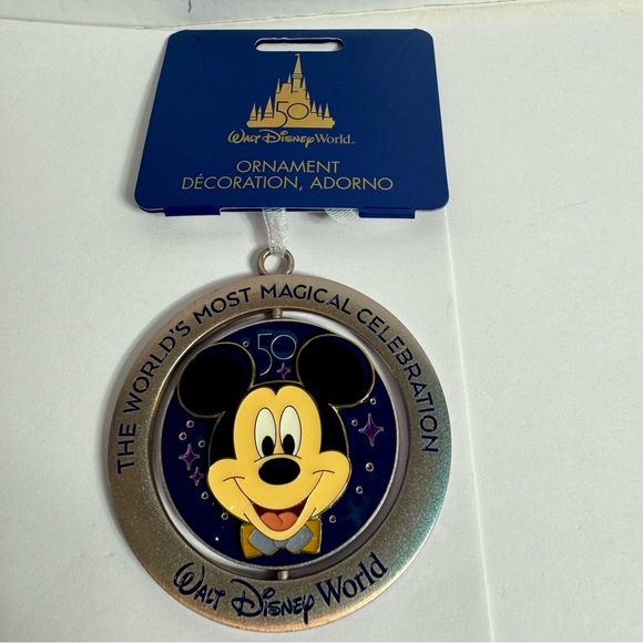 NWT. Disney WDW 50th Anniversary Mickey Spinner Ornament Walt Disney World. - Picture 1 of 8